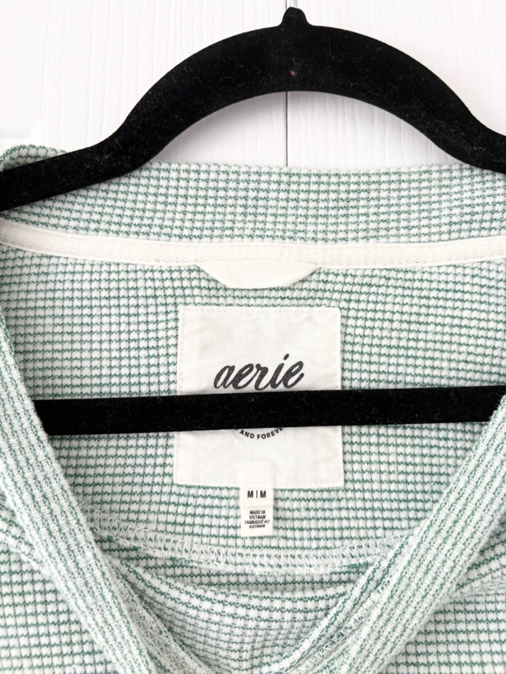 Aerie Green Long Weekend Waffle Sweatshirt - Picture 3 of 5